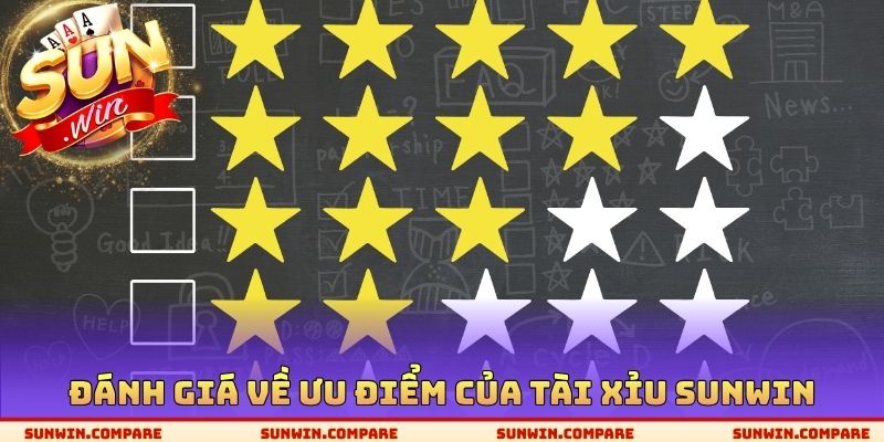 Tài Xỉu SUNWIN - Cửa Cược Tối Ưu Nên Cân Nhắc Tham Gia 3 Đánh giá về ưu điểm của tài xỉu SUNWIN