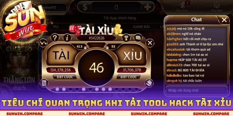 Tải Tool Hack Tài Xỉu SUNWIN - Đa Dạng Chức Năng Khác Nhau 2 Tiêu chí quan trọng khi tải Tool Hack tài xỉu