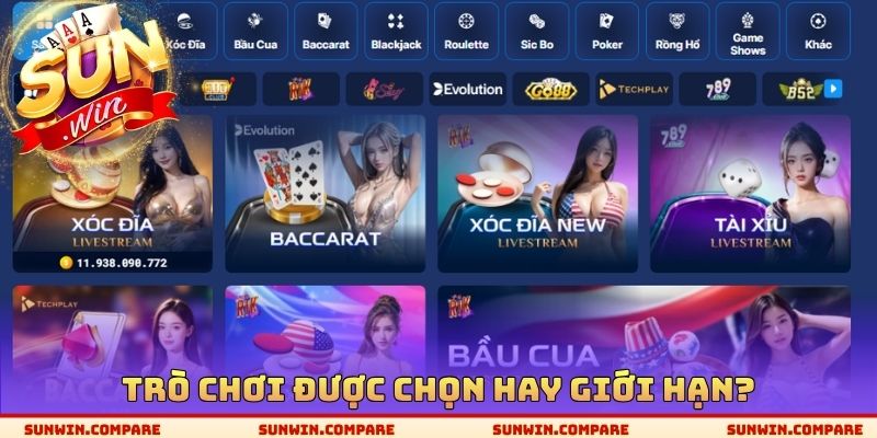 Giải Đáp SUNWIN - Cẩm Nang Khách Quan Về Sản Phẩm, Dịch Vụ 3 Trò chơi được chọn hay giới hạn?