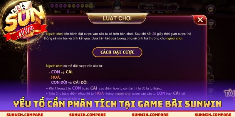 Game Bài SUNWIN - Bộ Môn Trải Nghiệm Cá Cược Tốt Nhất 1 Yếu tố cần phân tích tại Game bài SUNWIN